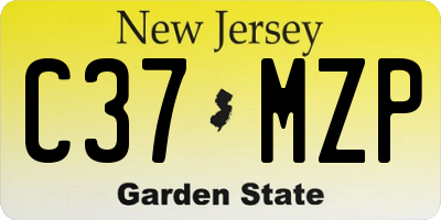 NJ license plate C37MZP