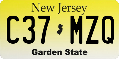 NJ license plate C37MZQ