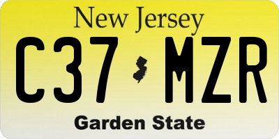NJ license plate C37MZR