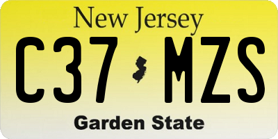 NJ license plate C37MZS