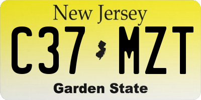 NJ license plate C37MZT