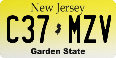 NJ license plate C37MZV