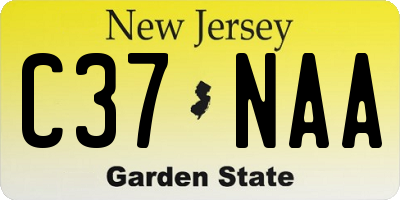 NJ license plate C37NAA