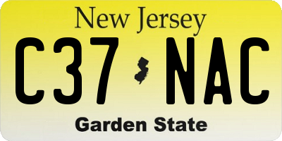 NJ license plate C37NAC
