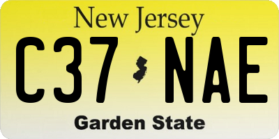 NJ license plate C37NAE