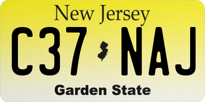 NJ license plate C37NAJ