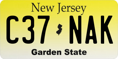 NJ license plate C37NAK