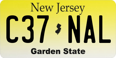 NJ license plate C37NAL