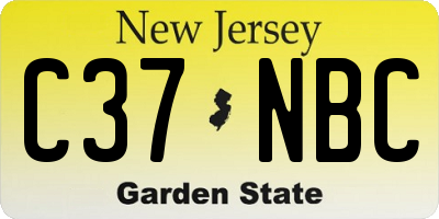 NJ license plate C37NBC