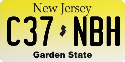 NJ license plate C37NBH
