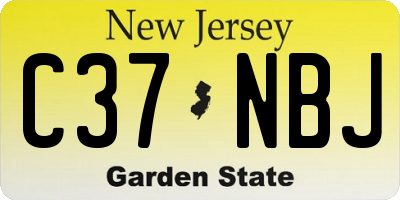 NJ license plate C37NBJ