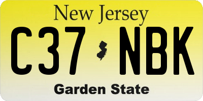 NJ license plate C37NBK