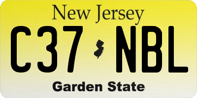 NJ license plate C37NBL