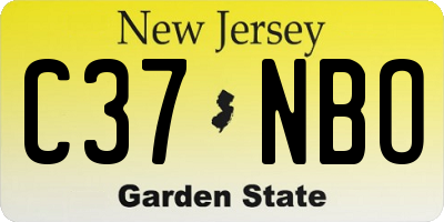 NJ license plate C37NBO
