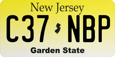 NJ license plate C37NBP