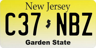 NJ license plate C37NBZ