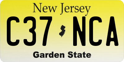 NJ license plate C37NCA