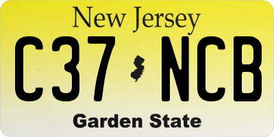 NJ license plate C37NCB