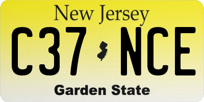 NJ license plate C37NCE