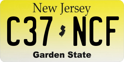 NJ license plate C37NCF