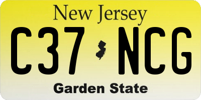NJ license plate C37NCG