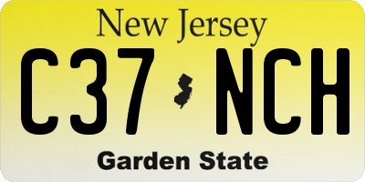 NJ license plate C37NCH