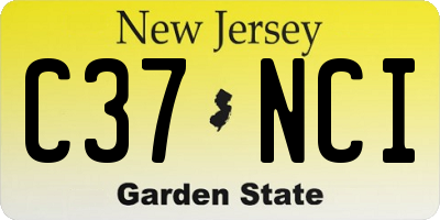 NJ license plate C37NCI