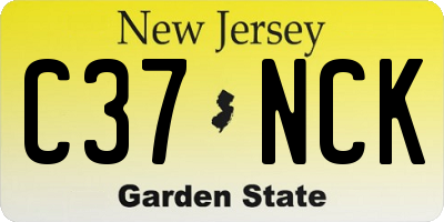 NJ license plate C37NCK