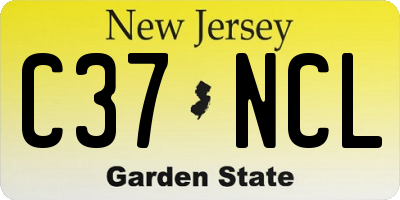 NJ license plate C37NCL