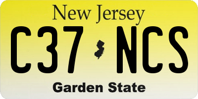 NJ license plate C37NCS