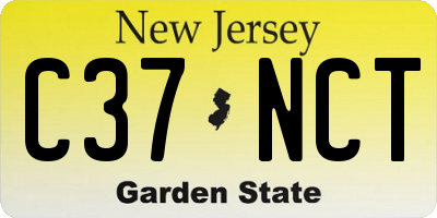 NJ license plate C37NCT