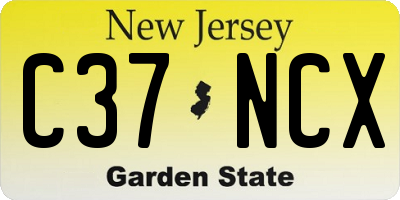NJ license plate C37NCX