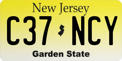 NJ license plate C37NCY