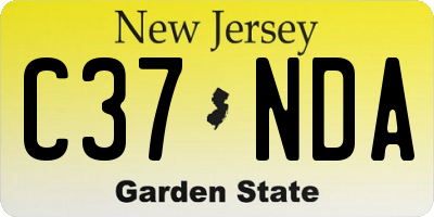 NJ license plate C37NDA
