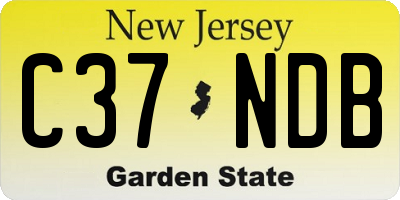 NJ license plate C37NDB