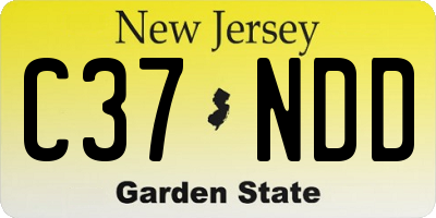 NJ license plate C37NDD