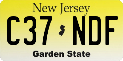 NJ license plate C37NDF