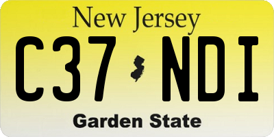 NJ license plate C37NDI