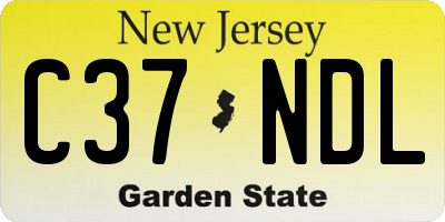 NJ license plate C37NDL