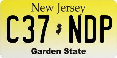 NJ license plate C37NDP