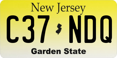 NJ license plate C37NDQ