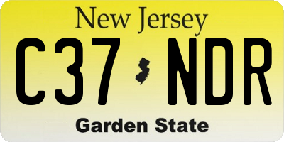 NJ license plate C37NDR