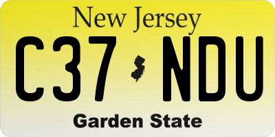 NJ license plate C37NDU