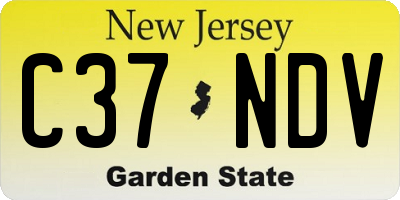 NJ license plate C37NDV