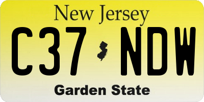 NJ license plate C37NDW