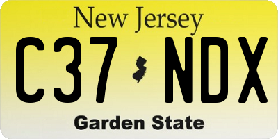 NJ license plate C37NDX