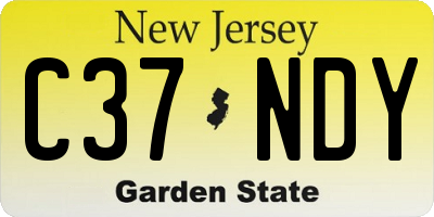 NJ license plate C37NDY