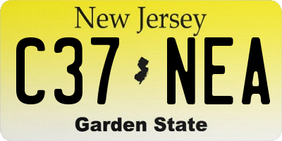 NJ license plate C37NEA