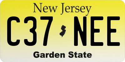 NJ license plate C37NEE