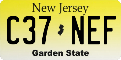 NJ license plate C37NEF